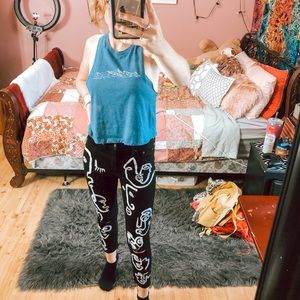 Hand painted face jeans